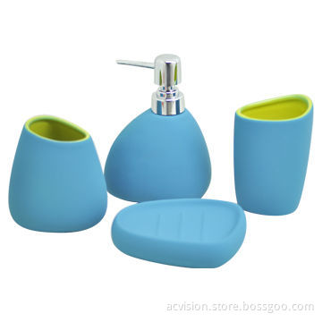 4pcs Green Bathroom Set, Colorful Bathroom Accessory
